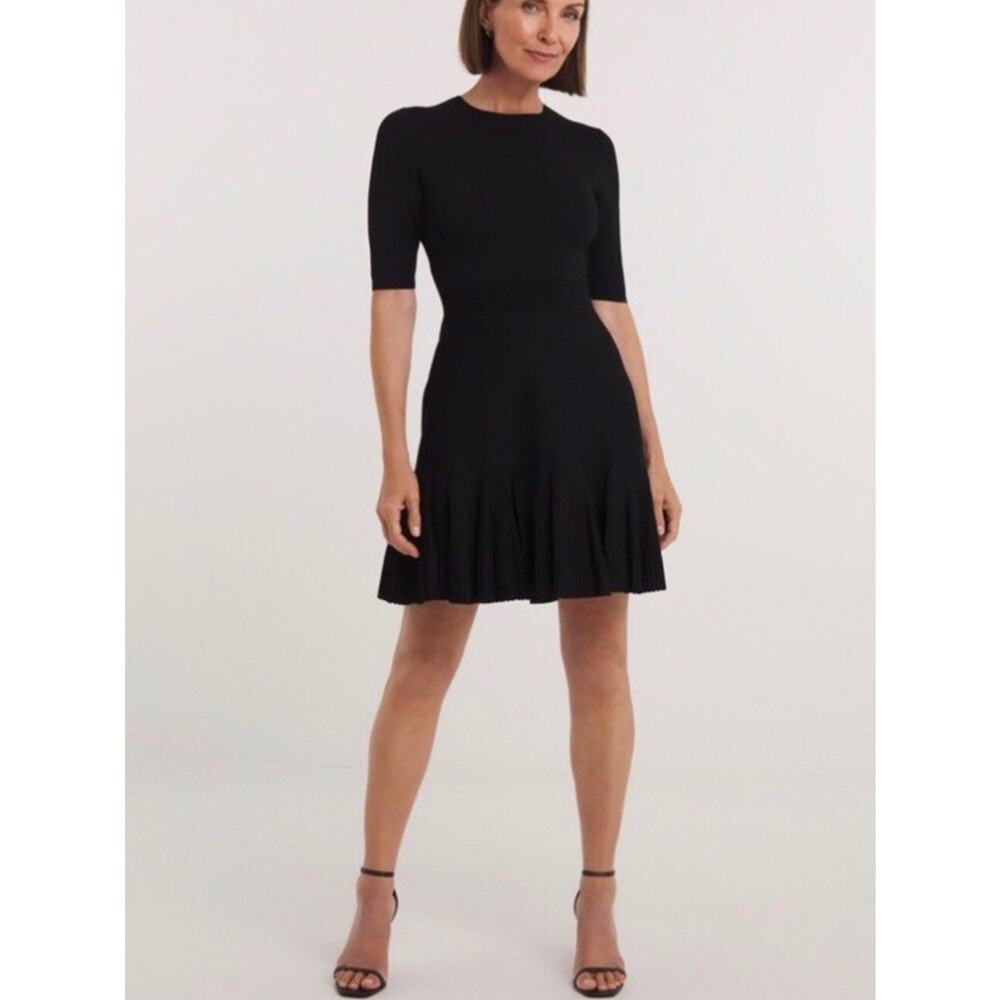 Ted Baker London Josafee Fit & Flare Mini Sweater Dress— Black Size 3 US Size: 6
